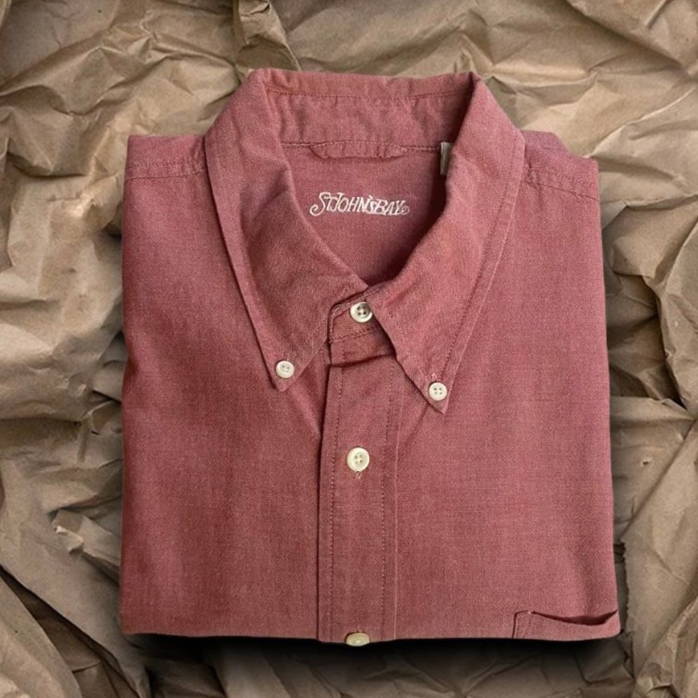 Men Cotton Button Down Short Sleeves Shirt Size XL